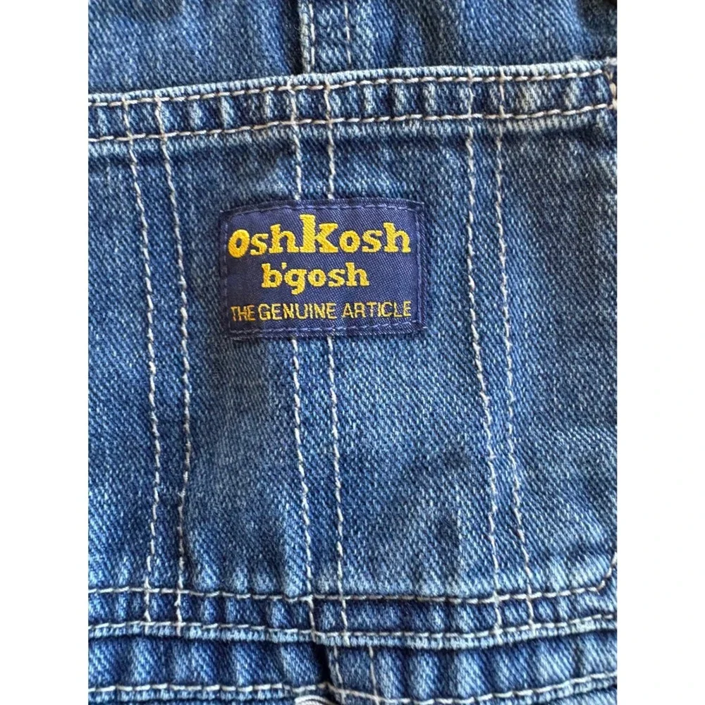 OshKosh B'gosh Toddler Overalls Bundle 18M Denim & Red Striped 3 PC Shortall